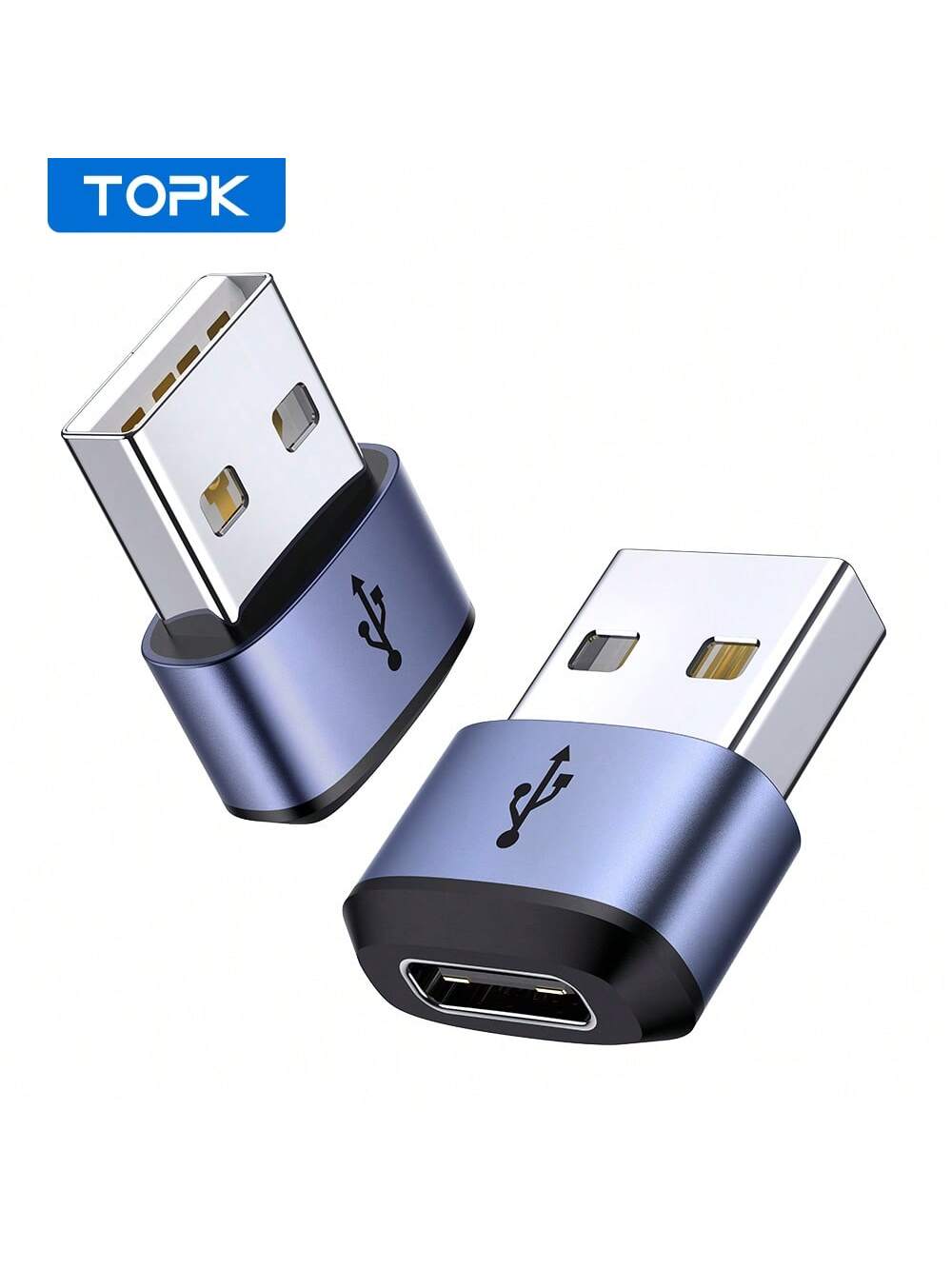 TOPK AT13 Type-C To USB Female To Male Charger PD Data Cable To Connector USB-C Port Mobile Phone Converter Nan Fast Charging