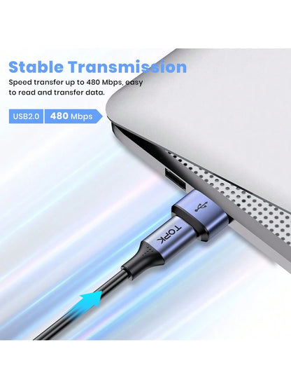 TOPK AT13 Type-C To USB Female To Male Charger PD Data Cable To Connector USB-C Port Mobile Phone Converter Nan Fast Charging