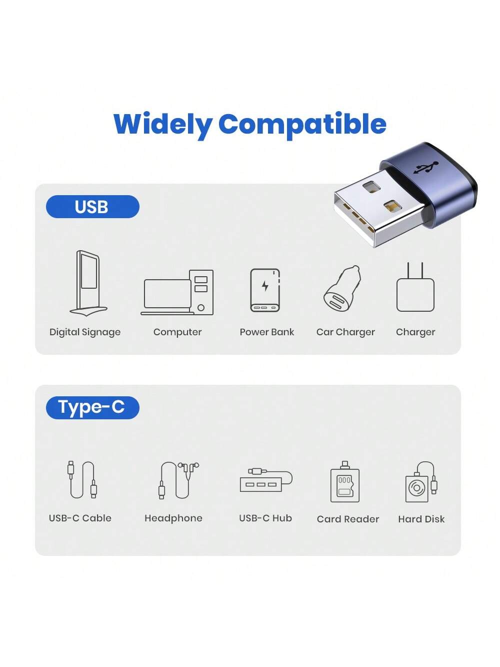 TOPK AT13 Type-C To USB Female To Male Charger PD Data Cable To Connector USB-C Port Mobile Phone Converter Nan Fast Charging