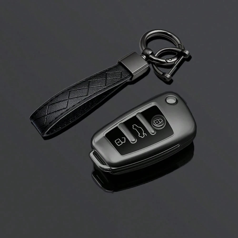 TPU Car Folding Key Cover Case For Audi A3 8L 8P A4 B6 B7 B8 A6 C5 C6 4F RS3 Q3 Q7 TT 8L 8V S3 Key Fob Shell Accessories