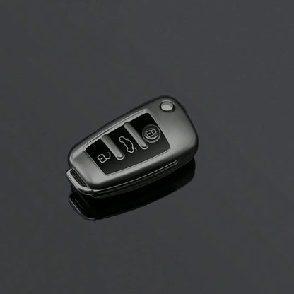 TPU Car Folding Key Cover Case For Audi A3 8L 8P A4 B6 B7 B8 A6 C5 C6 4F RS3 Q3 Q7 TT 8L 8V S3 Key Fob Shell Accessories
