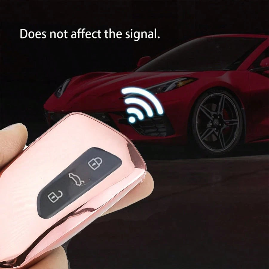 TPU Car Remote Key Fob Case Cover Shell For For VW For Golf 8 For MK8 For ID-4 For ID-6,For Octavia For A8 For Seat For Leon FR For MK4 Exquisite High-End Keybag Suitable For Both Men And Women