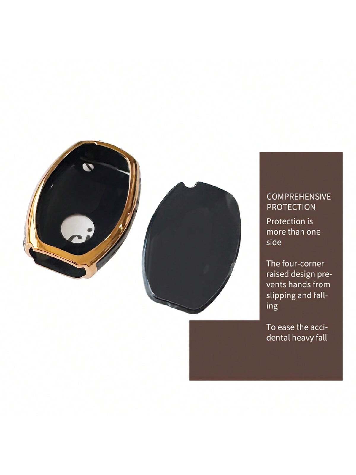 TPU Soft Car Remote Key Fob Cover, Compatible With Mercedes-Benz C-Class 3-Button Smart Key, GLA200, G300, G350, GLE320, GL-Class, ML-Class, V-Class, Vito, Viano- Durable & Flexible TPU Protection, I