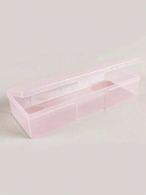 Transparent Pink Nail Art Tool Storage Box