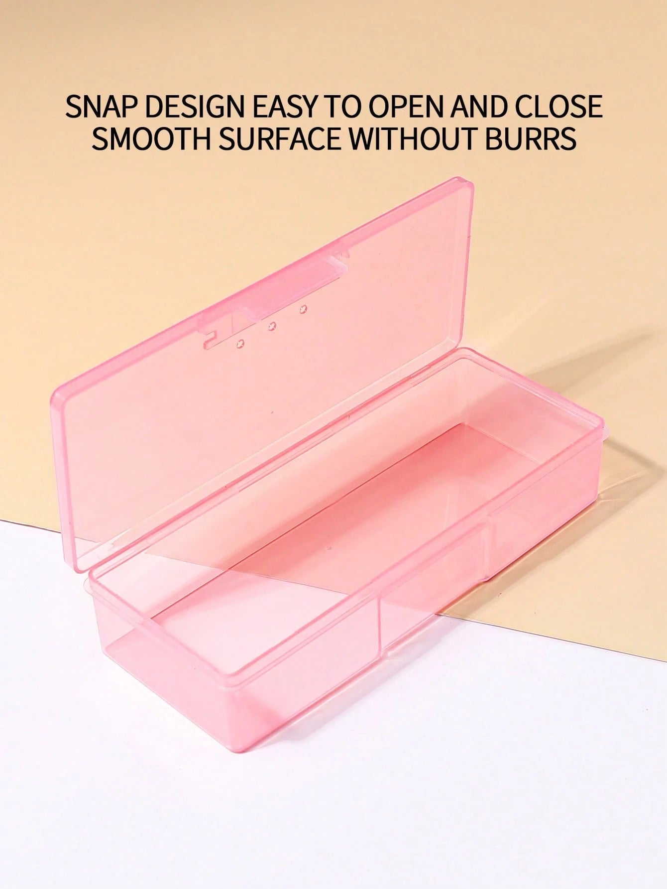 Transparent Pink Nail Art Tool Storage Box