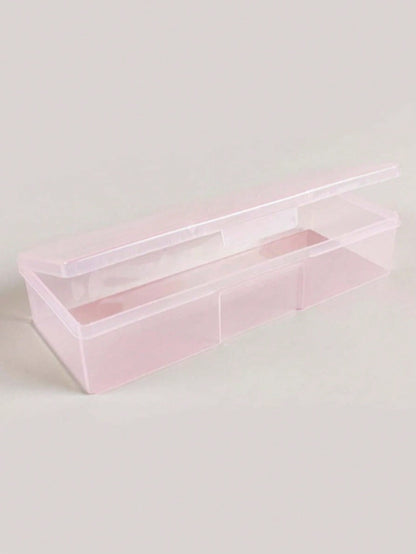Transparent Pink Nail Art Tool Storage Box