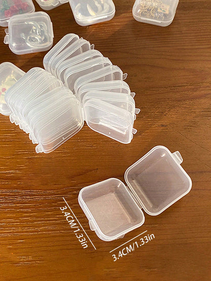 Transparent Plastic Portable False Eyelash Storage Box, Multipurpose Jewelry Earrings Studs Necklace Organizer, Dustproof Cover Jewelry Display Case, Available In 5pcs/10pcs/20pcs/30pcs/50pcs,Jewelle