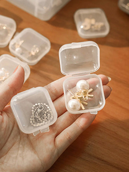 Transparent Plastic Portable False Eyelash Storage Box, Multipurpose Jewelry Earrings Studs Necklace Organizer, Dustproof Cover Jewelry Display Case, Available In 5pcs/10pcs/20pcs/30pcs/50pcs,Jewelle