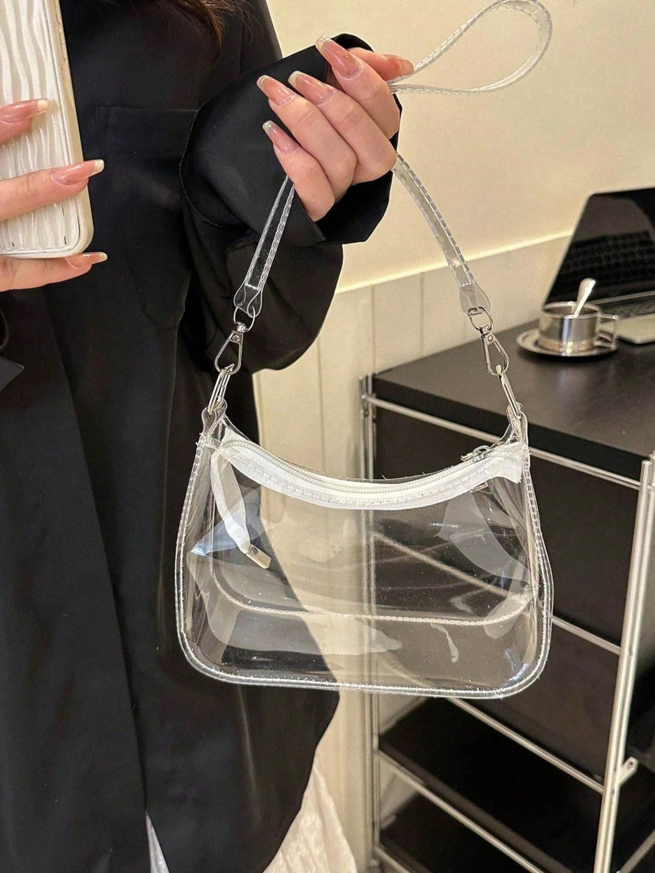 Transparent Shoulder Bag, Music Concert Approved Clear Bag, Unisex Sports Event PVC Tote, Beach Bags, Summer Outfits