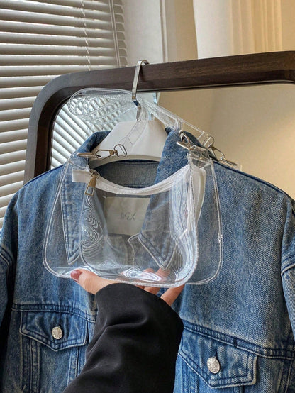 Transparent Shoulder Bag, Music Concert Approved Clear Bag, Unisex Sports Event PVC Tote, Beach Bags, Summer Outfits