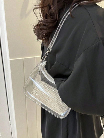 Transparent Shoulder Bag, Music Concert Approved Clear Bag, Unisex Sports Event PVC Tote, Beach Bags, Summer Outfits