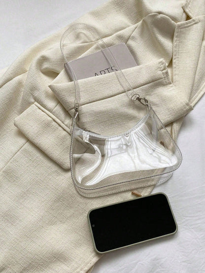 Transparent Shoulder Bag, Music Concert Approved Clear Bag, Unisex Sports Event PVC Tote, Beach Bags, Summer Outfits