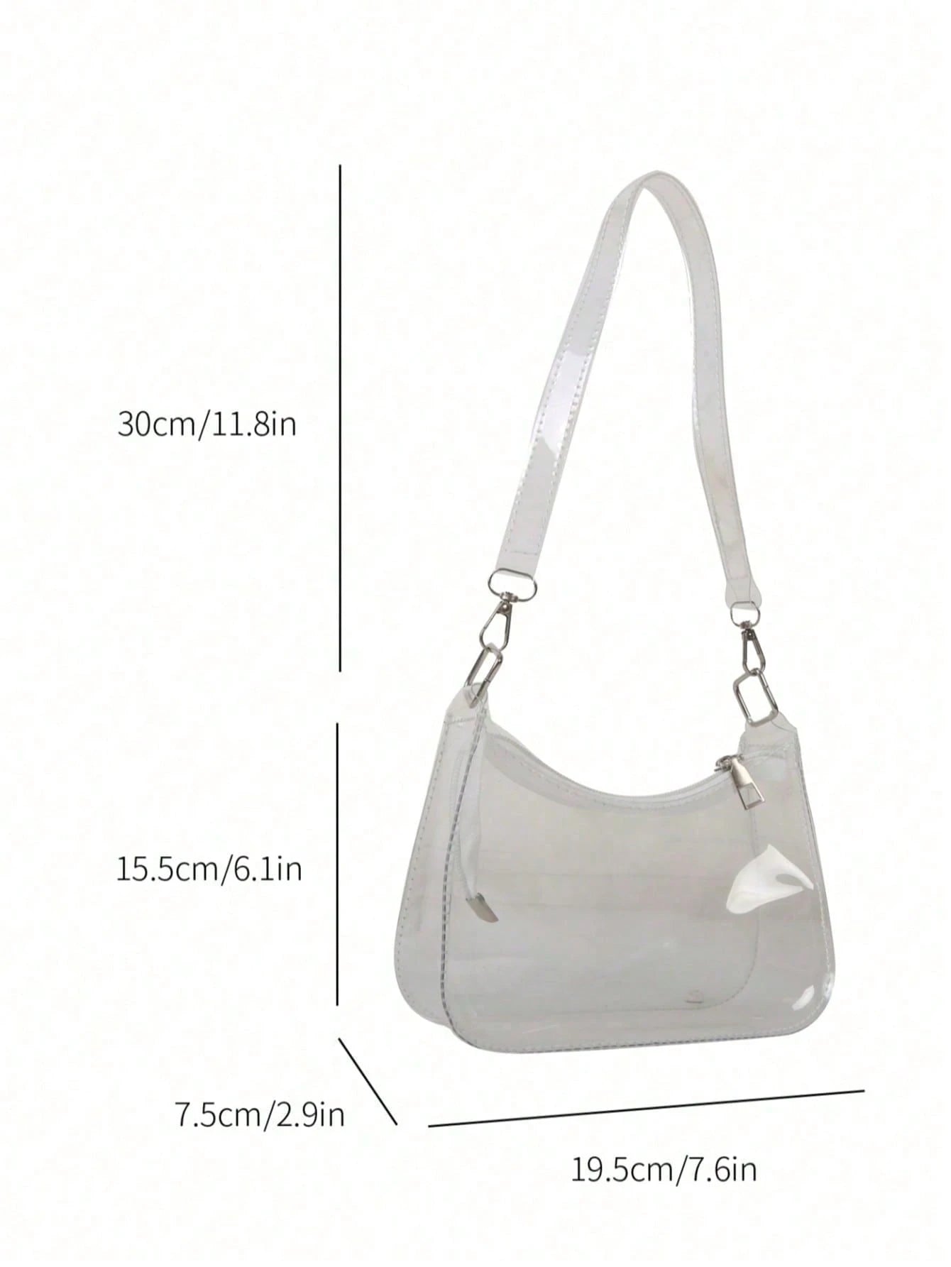 Transparent Shoulder Bag, Music Concert Approved Clear Bag, Unisex Sports Event PVC Tote, Beach Bags, Summer Outfits