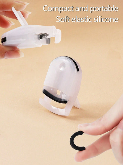 Transparent White Mini Portable Eyelash Curler- Easy Shaping, Non-Damaging, Eye Contour Fitting, Wide-Angle Non-Clamping, Includes Spare Pads, Easy Replacement, Suitable For Beginners,Makeup,Cheap,Ro