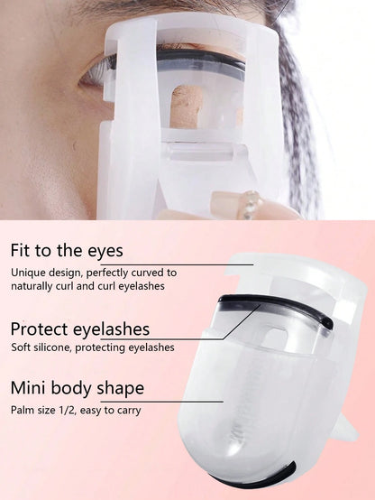 Transparent White Mini Portable Eyelash Curler- Easy Shaping, Non-Damaging, Eye Contour Fitting, Wide-Angle Non-Clamping, Includes Spare Pads, Easy Replacement, Suitable For Beginners,Makeup,Cheap,Ro