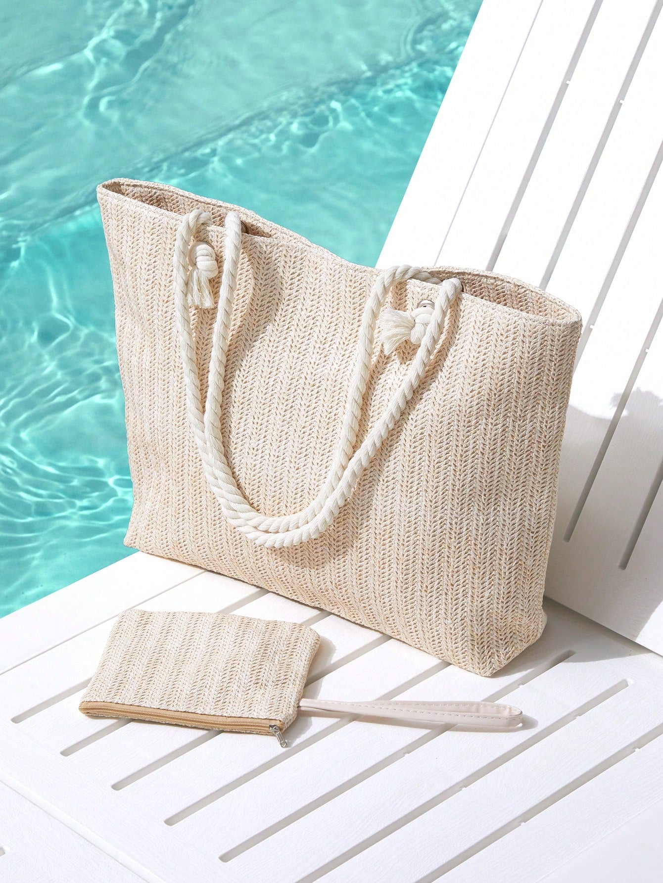 Trivaya Lightweight, Casual Minimalist Straw Bag With Coin Purse For Teen Girls Women College Students Perfect For College, Outdoors, Travel, Outings, Vacation, Fashionable Vacation Bag For Summer, Su