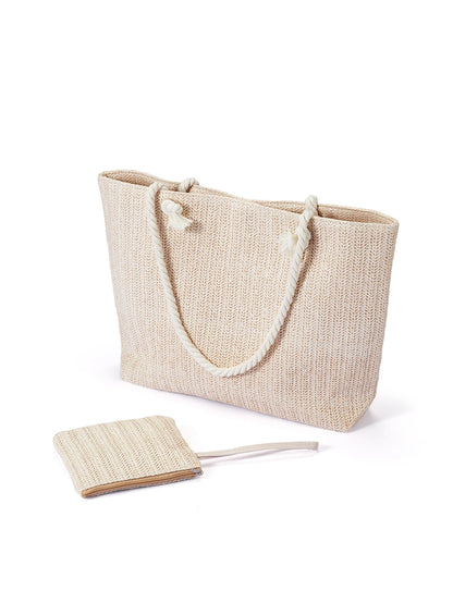 Trivaya Lightweight, Casual Minimalist Straw Bag With Coin Purse For Teen Girls Women College Students Perfect For College, Outdoors, Travel, Outings, Vacation, Fashionable Vacation Bag For Summer, Su
