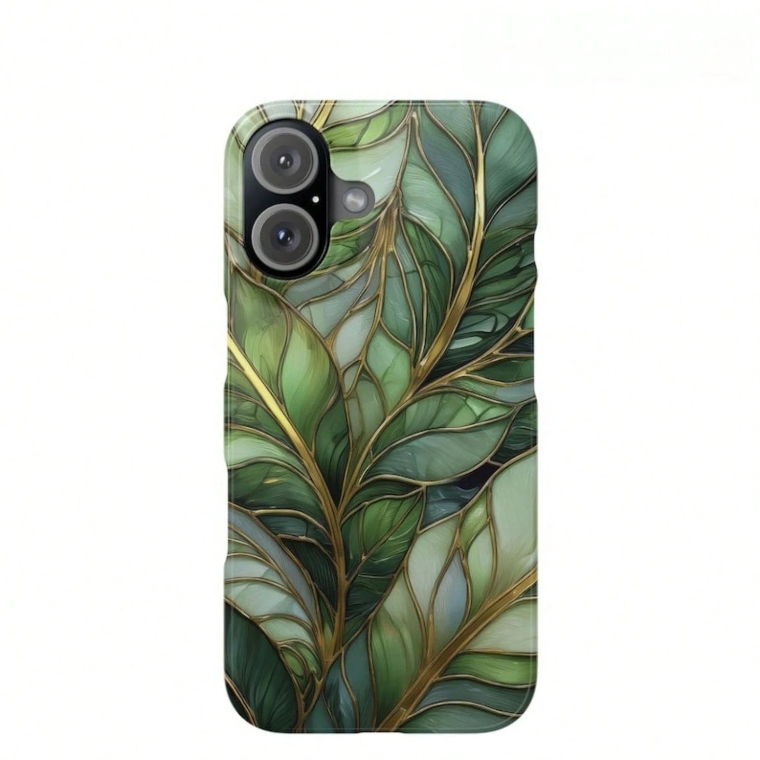 Tropical Leaves Stained Glass Phone Case