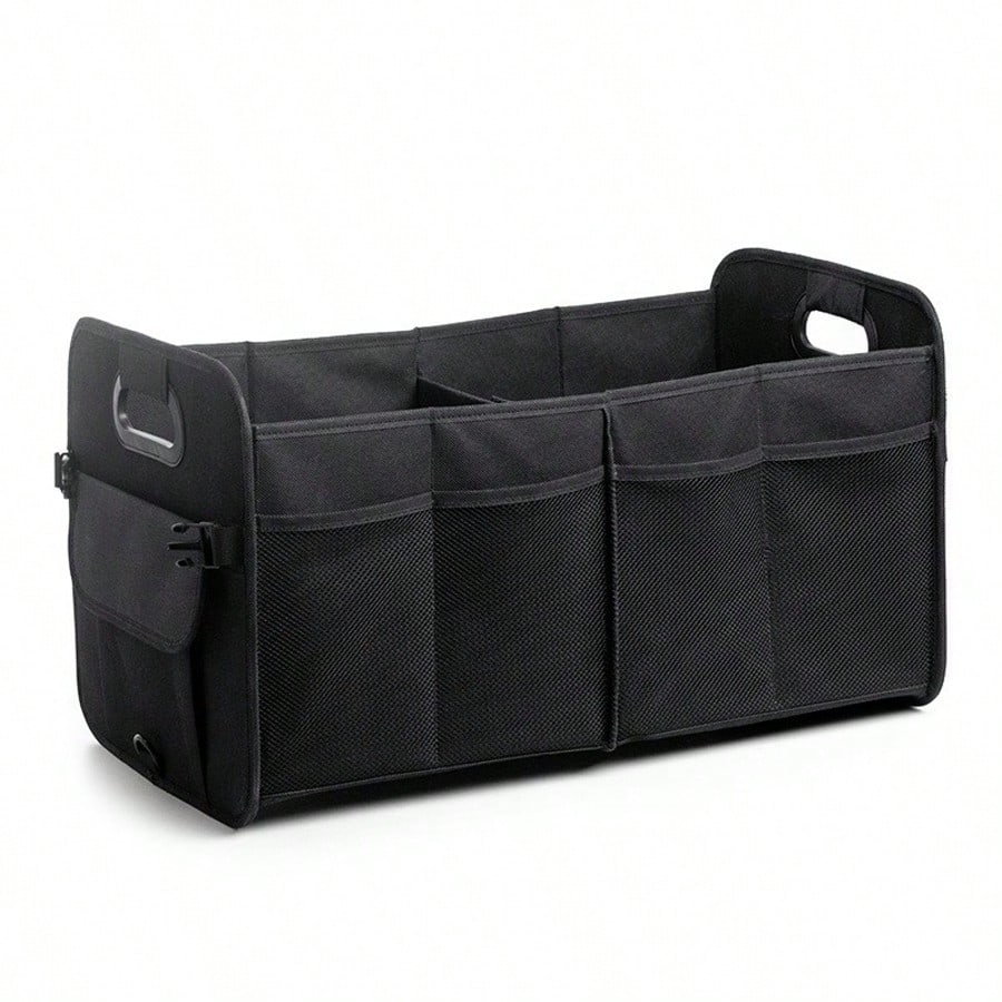 Trunk Organizer- A Foldable Trunk Organizer For SUVs And Sedans, Designed To Keep Your Car Tidy. Sturdy And Durable, It's Perfect For Storing Car Accessories, Tools, And Miscellaneous Items.