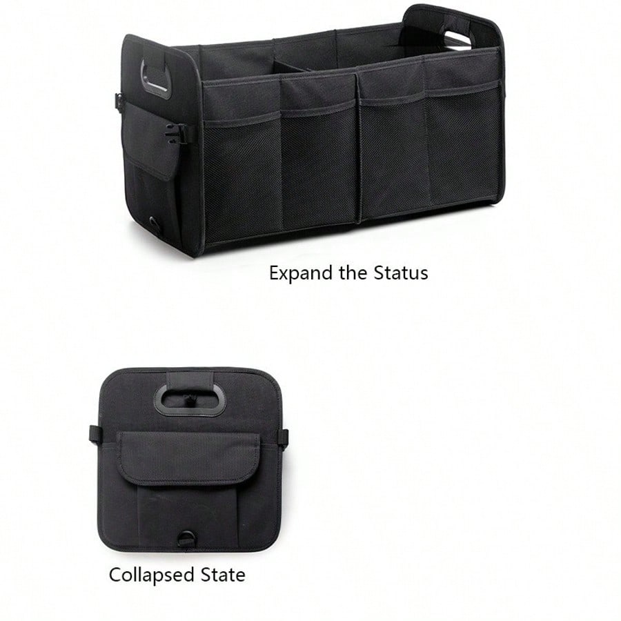 Trunk Organizer- A Foldable Trunk Organizer For SUVs And Sedans, Designed To Keep Your Car Tidy. Sturdy And Durable, It's Perfect For Storing Car Accessories, Tools, And Miscellaneous Items.