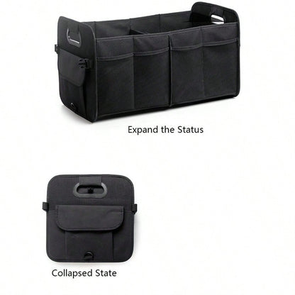 Trunk Organizer- A Foldable Trunk Organizer For SUVs And Sedans, Designed To Keep Your Car Tidy. Sturdy And Durable, It's Perfect For Storing Car Accessories, Tools, And Miscellaneous Items.