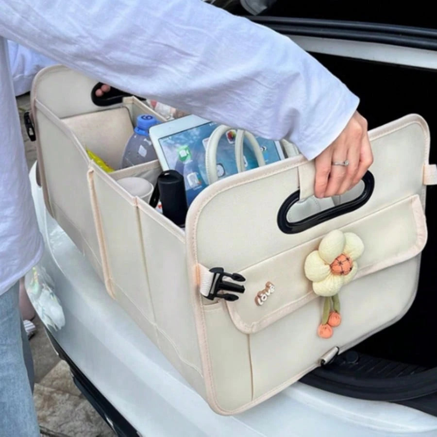 Trunk Organizer- A Foldable Trunk Organizer For SUVs And Sedans, Designed To Keep Your Car Tidy. Sturdy And Durable, It's Perfect For Storing Car Accessories, Tools, And Miscellaneous Items.