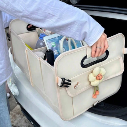 Trunk Organizer- A Foldable Trunk Organizer For SUVs And Sedans, Designed To Keep Your Car Tidy. Sturdy And Durable, It's Perfect For Storing Car Accessories, Tools, And Miscellaneous Items.