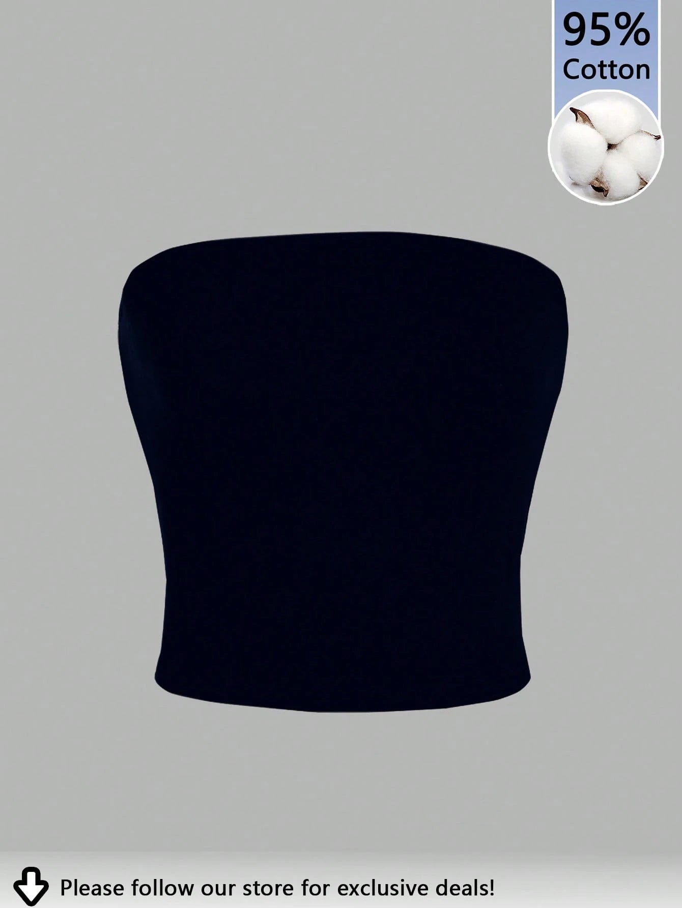 Tseoso Women's 95% Cotton Black Tube Top,Tight Casual Basic Everyday Summer Tops,Vintage Versatile Softgirl Style,Suitable For Summer&Autumn Fall Clothes