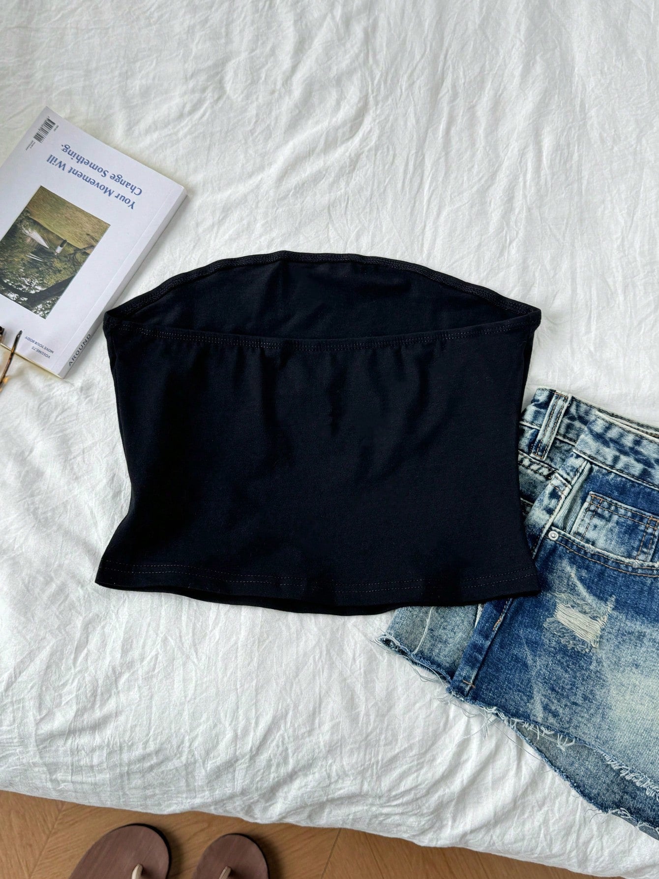 Tseoso Women's 95% Cotton Black Tube Top,Tight Casual Basic Everyday Summer Tops,Vintage Versatile Softgirl Style,Suitable For Summer&Autumn Fall Clothes