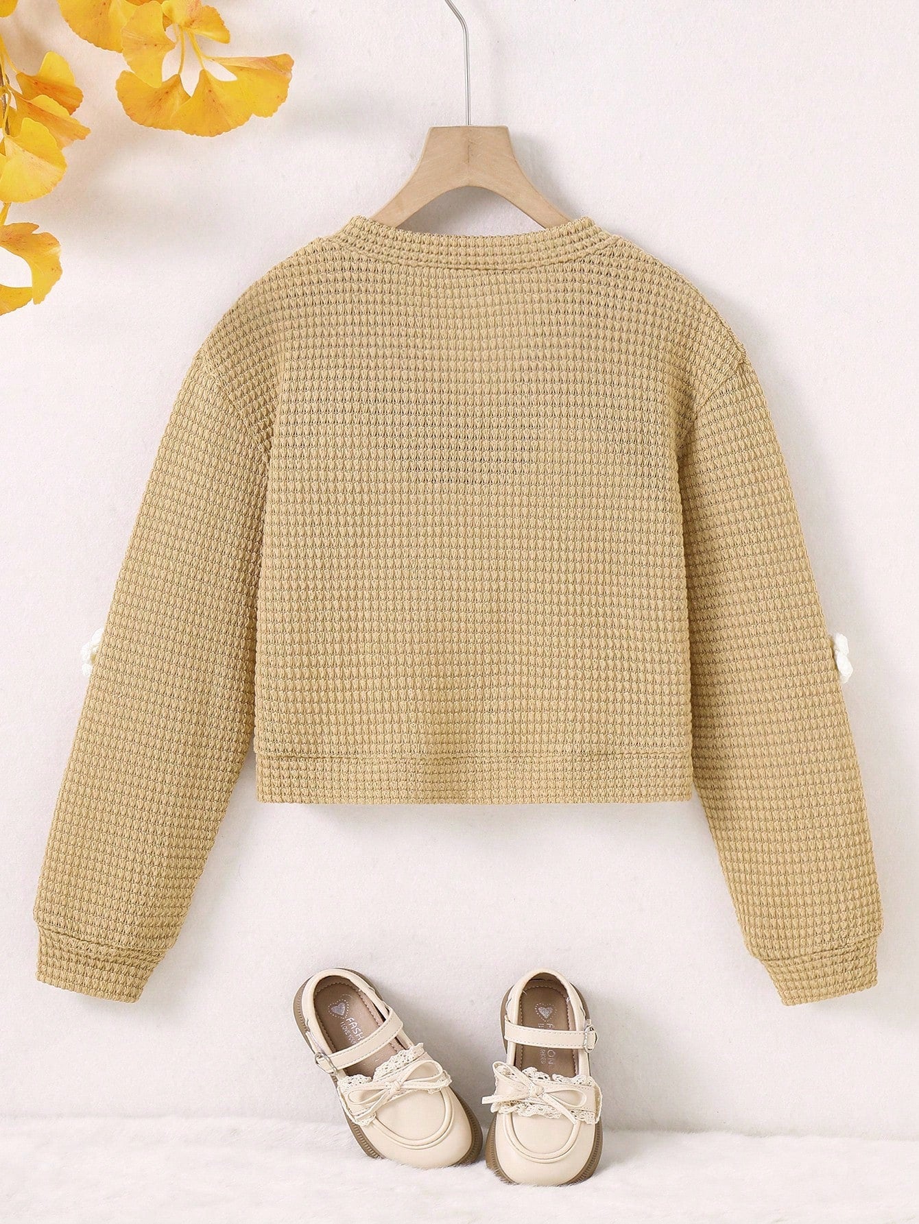 Tween Girls Long Sleeve Casual Floral Print Knitted Yellow Cardigan Zip Up Jacket, Autumn,Holiday,Summer,Travel Fall Winter, Back To School, For Girls