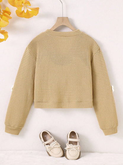 Tween Girls Long Sleeve Casual Floral Print Knitted Yellow Cardigan Zip Up Jacket, Autumn,Holiday,Summer,Travel Fall Winter, Back To School, For Girls