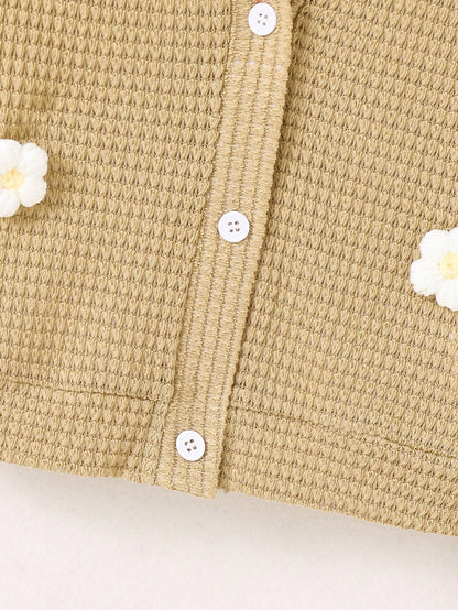 Tween Girls Long Sleeve Casual Floral Print Knitted Yellow Cardigan Zip Up Jacket, Autumn,Holiday,Summer,Travel Fall Winter, Back To School, For Girls