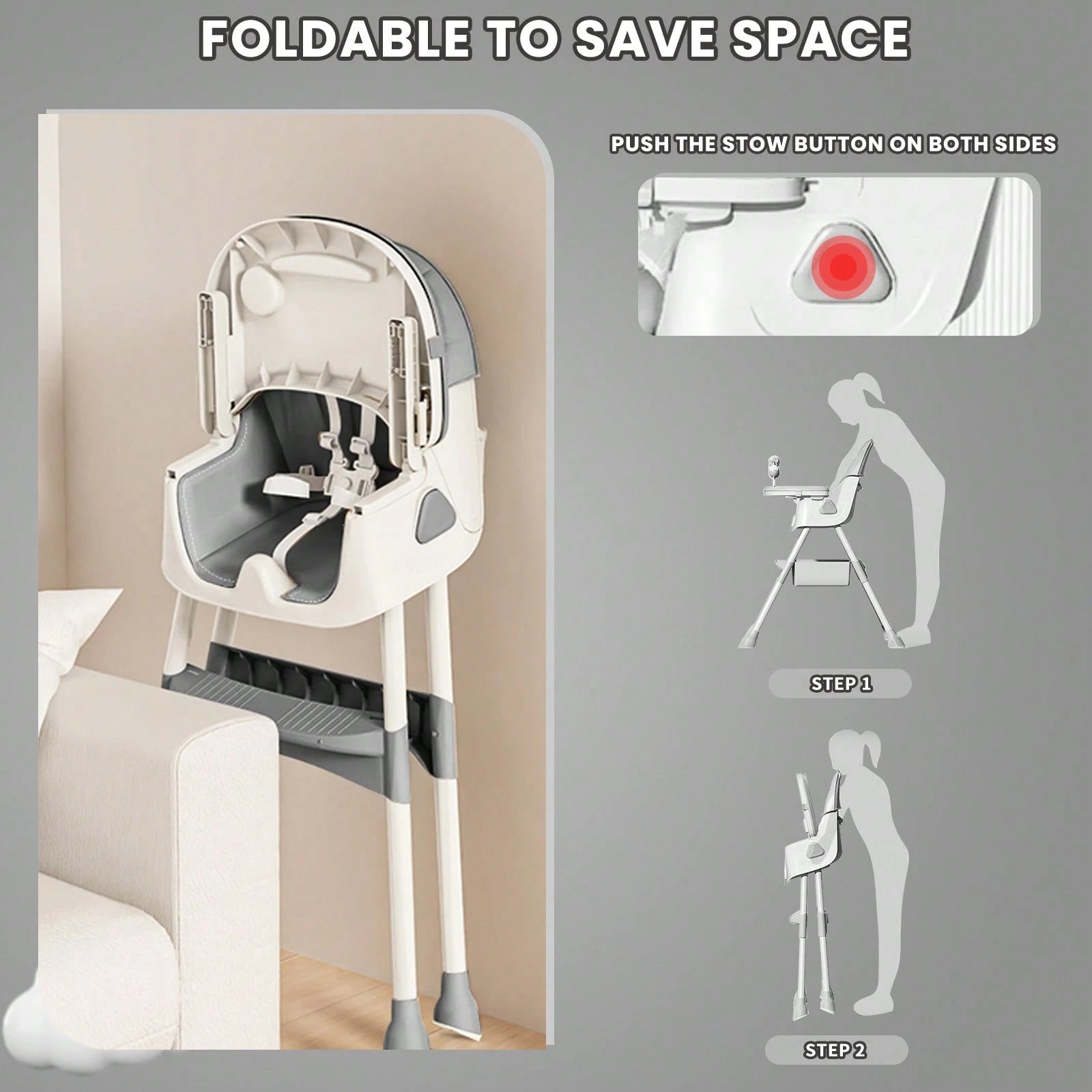 UBRAVOO 3-In-1 Baby High Chair Foldable Portable Dining Chairs Eat & Play Convertible With FivePoint Snap Button,DoubleLayer Dinner Plate And Toy Rack