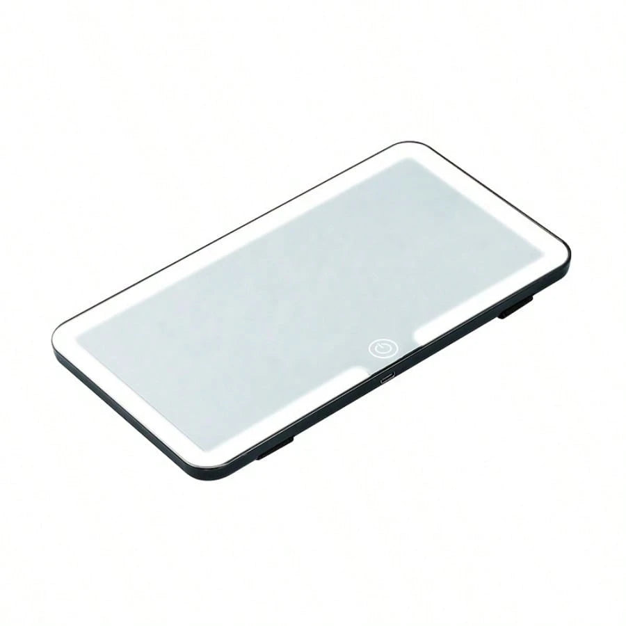 Ultra-Thin Car Sun Visor Rechargeable Vanity Mirror With 3 Light Modes And LED For Cars And Trucks With Dimmable Touch Screen, Compatible With Multiple Vehicles, Car Rearview Mirror Hanger Accessory
