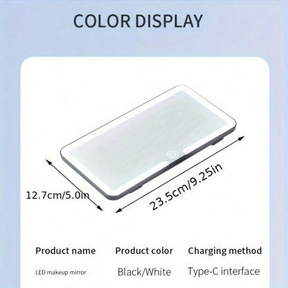 Ultra-Thin Car Sun Visor Rechargeable Vanity Mirror With 3 Light Modes And LED For Cars And Trucks With Dimmable Touch Screen, Compatible With Multiple Vehicles, Car Rearview Mirror Hanger Accessory