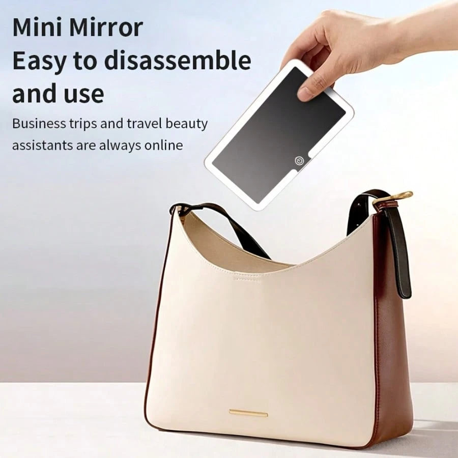 Ultra-Thin Car Sun Visor Rechargeable Vanity Mirror With 3 Light Modes And LED For Cars And Trucks With Dimmable Touch Screen, Compatible With Multiple Vehicles, Car Rearview Mirror Hanger Accessory