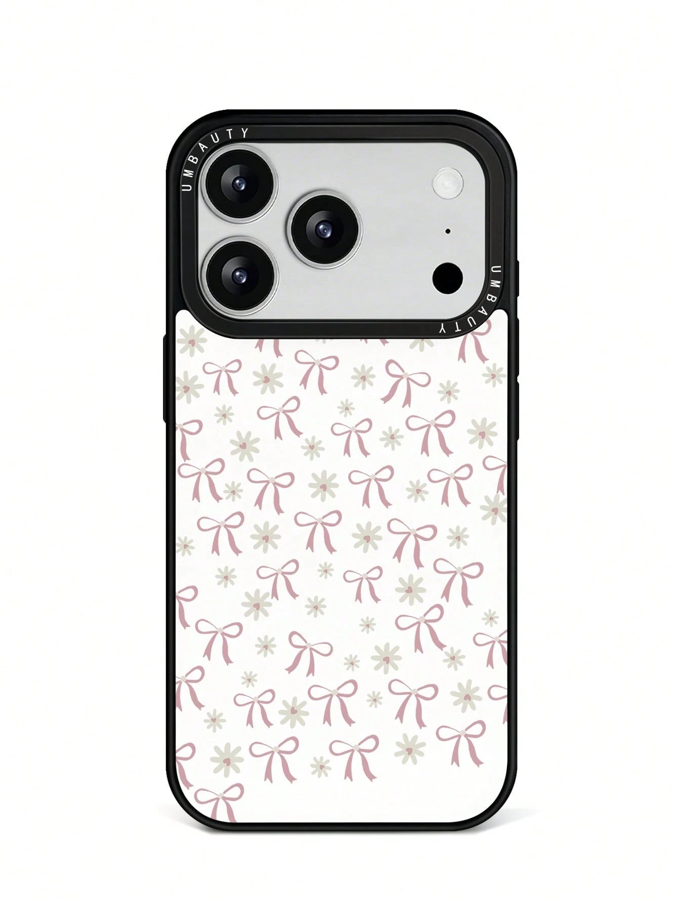 UMBAUTY 1pc Daisy & Bow Design Phone Case, Compatible With Phone 17 Pro Max, 16 Pro Max, 15 Pro Max, 14 Pro Max, 11/12/13/14/15/17 Pro Max Plus, Korean Style High-End Fashion Fun Elegant Design, Suita