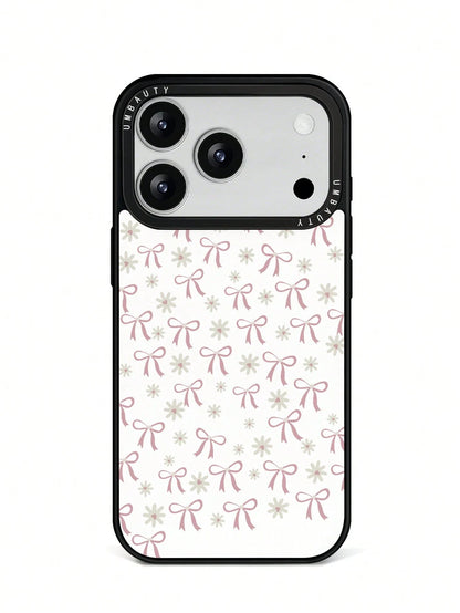 UMBAUTY 1pc Daisy & Bow Design Phone Case, Compatible With Phone 17 Pro Max, 16 Pro Max, 15 Pro Max, 14 Pro Max, 11/12/13/14/15/17 Pro Max Plus, Korean Style High-End Fashion Fun Elegant Design, Suita