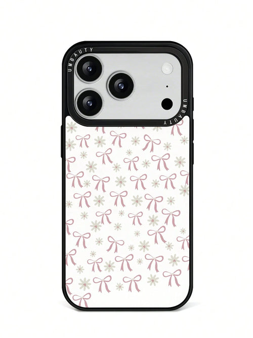 UMBAUTY 1pc Daisy & Bow Design Phone Case, Compatible With Phone 17 Pro Max, 16 Pro Max, 15 Pro Max, 14 Pro Max, 11/12/13/14/15/17 Pro Max Plus, Korean Style High-End Fashion Fun Elegant Design, Suita