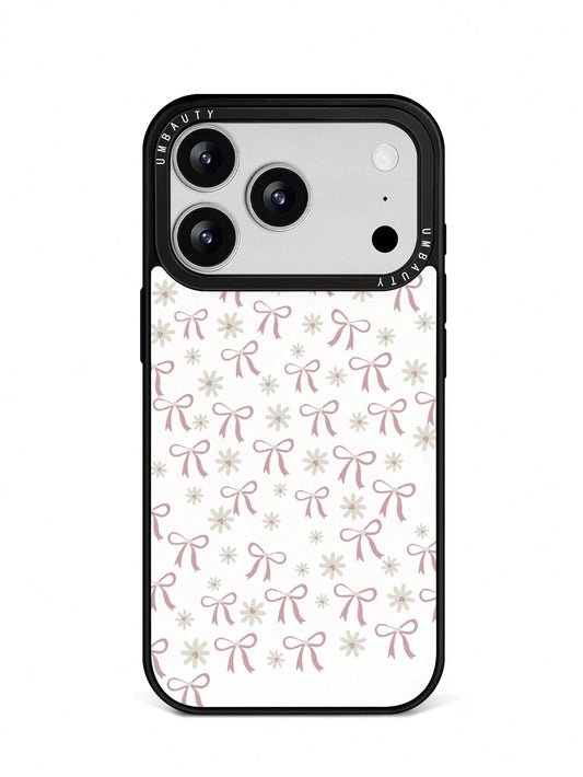 UMBAUTY 1pc Daisy & Bow Design Phone Case, Compatible With Phone 17 Pro Max, 16 Pro Max, 15 Pro Max, 14 Pro Max, 11/12/13/14/15/17 Pro Max Plus, Korean Style High-End Fashion Fun Elegant Design, Suita