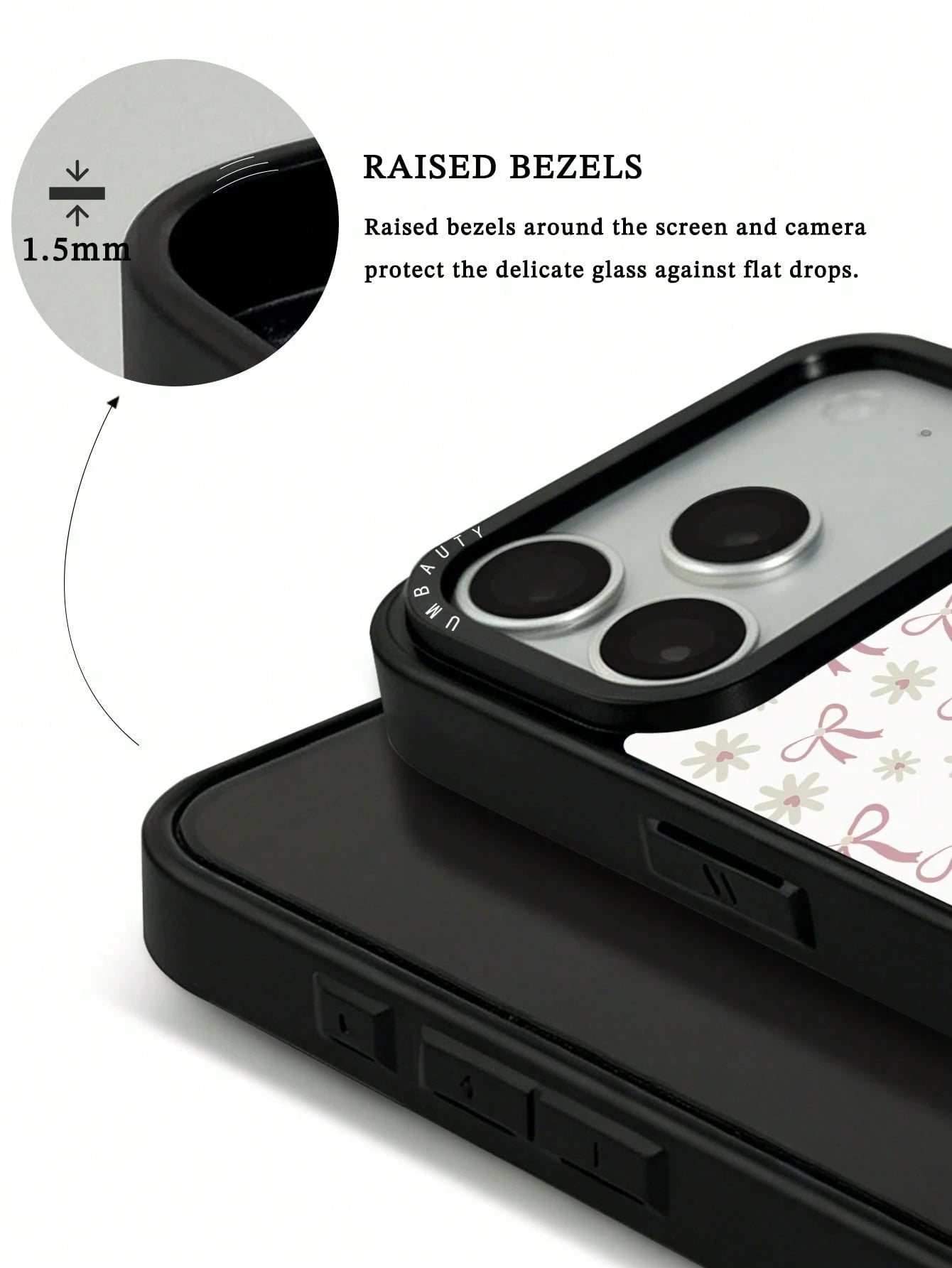 UMBAUTY 1pc Daisy & Bow Design Phone Case, Compatible With Phone 17 Pro Max, 16 Pro Max, 15 Pro Max, 14 Pro Max, 11/12/13/14/15/17 Pro Max Plus, Korean Style High-End Fashion Fun Elegant Design, Suita