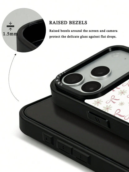 UMBAUTY 1pc Daisy & Bow Design Phone Case, Compatible With Phone 17 Pro Max, 16 Pro Max, 15 Pro Max, 14 Pro Max, 11/12/13/14/15/17 Pro Max Plus, Korean Style High-End Fashion Fun Elegant Design, Suita