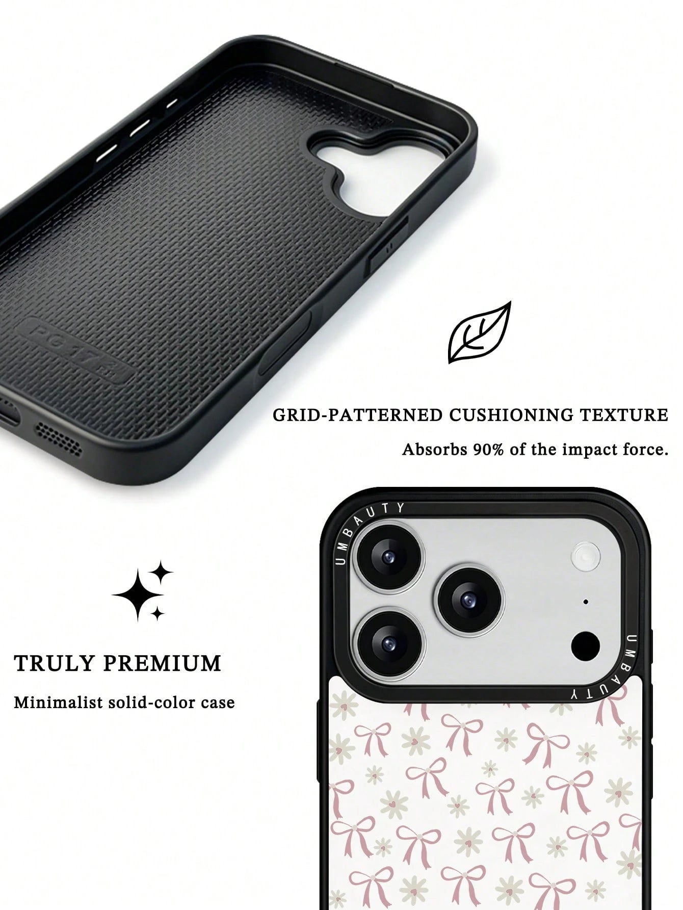 UMBAUTY 1pc Daisy & Bow Design Phone Case, Compatible With Phone 17 Pro Max, 16 Pro Max, 15 Pro Max, 14 Pro Max, 11/12/13/14/15/17 Pro Max Plus, Korean Style High-End Fashion Fun Elegant Design, Suita