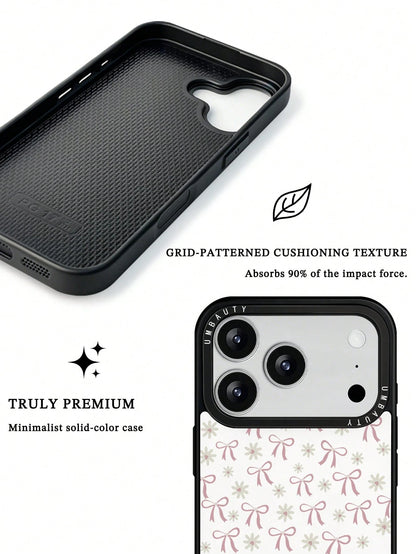 UMBAUTY 1pc Daisy & Bow Design Phone Case, Compatible With Phone 17 Pro Max, 16 Pro Max, 15 Pro Max, 14 Pro Max, 11/12/13/14/15/17 Pro Max Plus, Korean Style High-End Fashion Fun Elegant Design, Suita