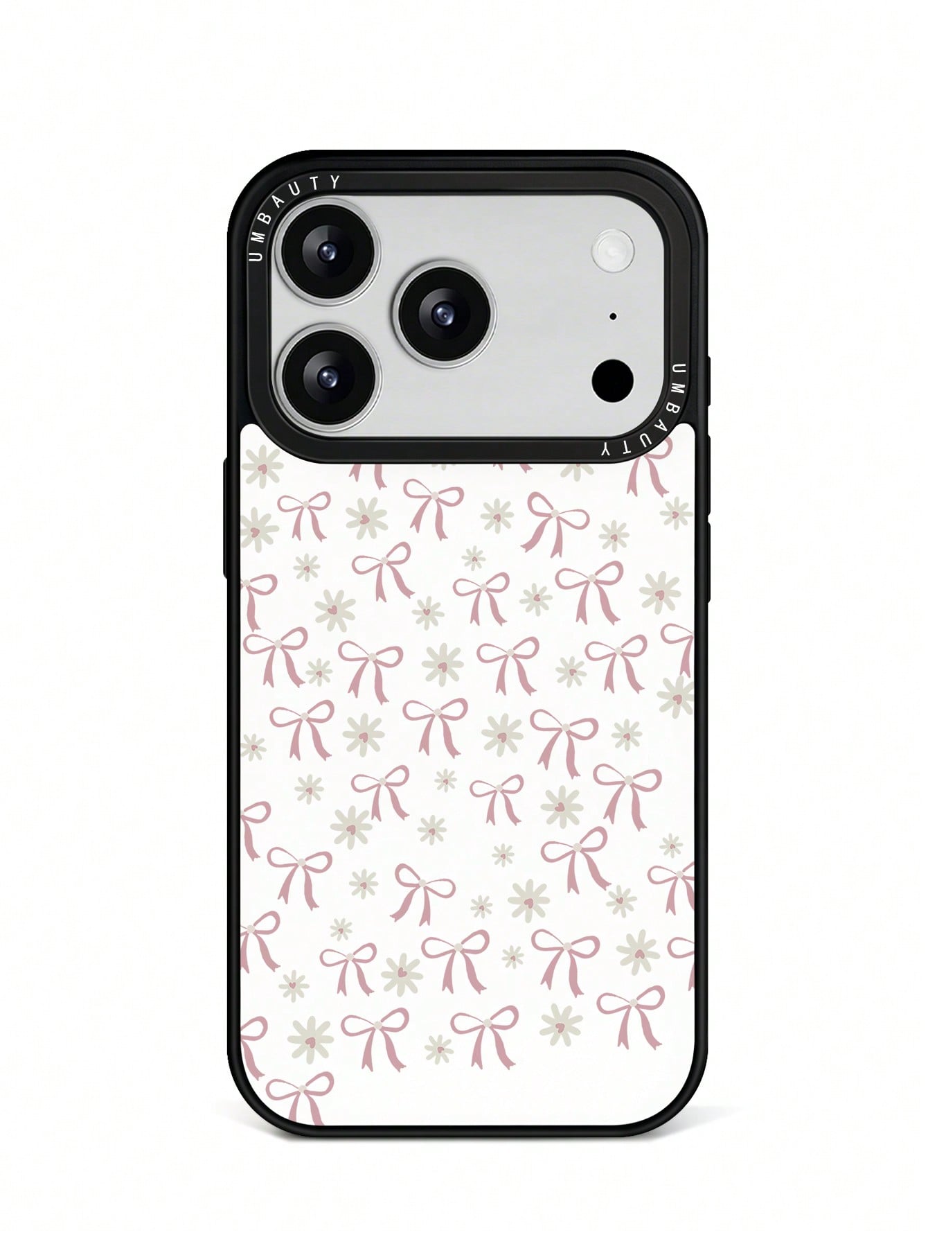 UMBAUTY 1pc Daisy & Bow Design Phone Case, Compatible With Phone 17 Pro Max, 16 Pro Max, 15 Pro Max, 14 Pro Max, 11/12/13/14/15/17 Pro Max Plus, Korean Style High-End Fashion Fun Elegant Design, Suita