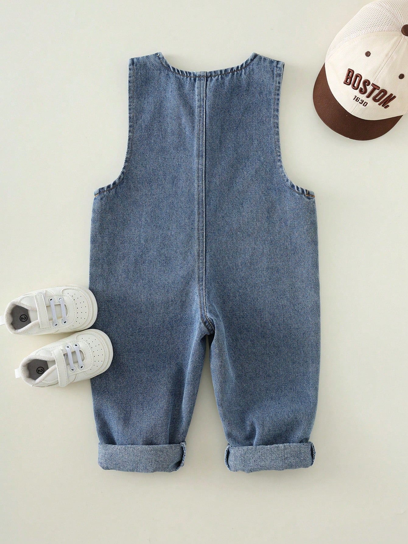 Unisex Baby Casual Cute Denim Bib Pants, Suitable For Summer, Spring, Autumn