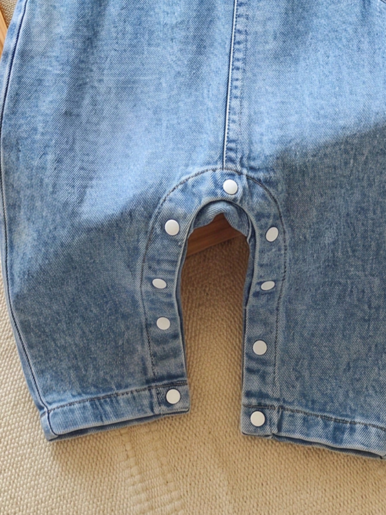 Unisex Baby Casual Cute Denim Overalls, Suitable For Summer, Spring, Autumn Wear, Halloween, Halloween Costume, Halloween Denim