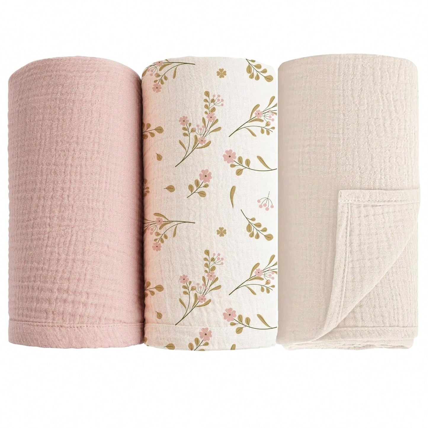 Unisex Baby Swaddle Blanket, Soft & Breathable Newborn Receiving Blanket, Essential For Baby Christening