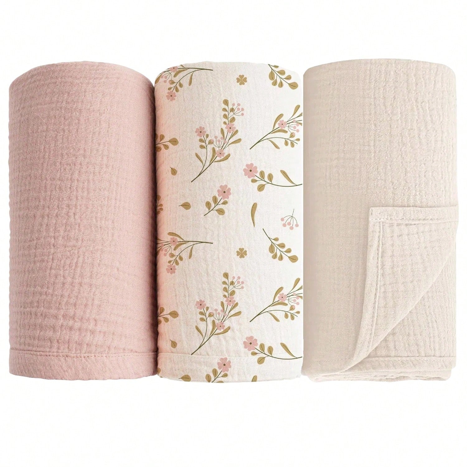 Unisex Baby Swaddle Blanket, Soft & Breathable Newborn Receiving Blanket, Essential For Baby Christening
