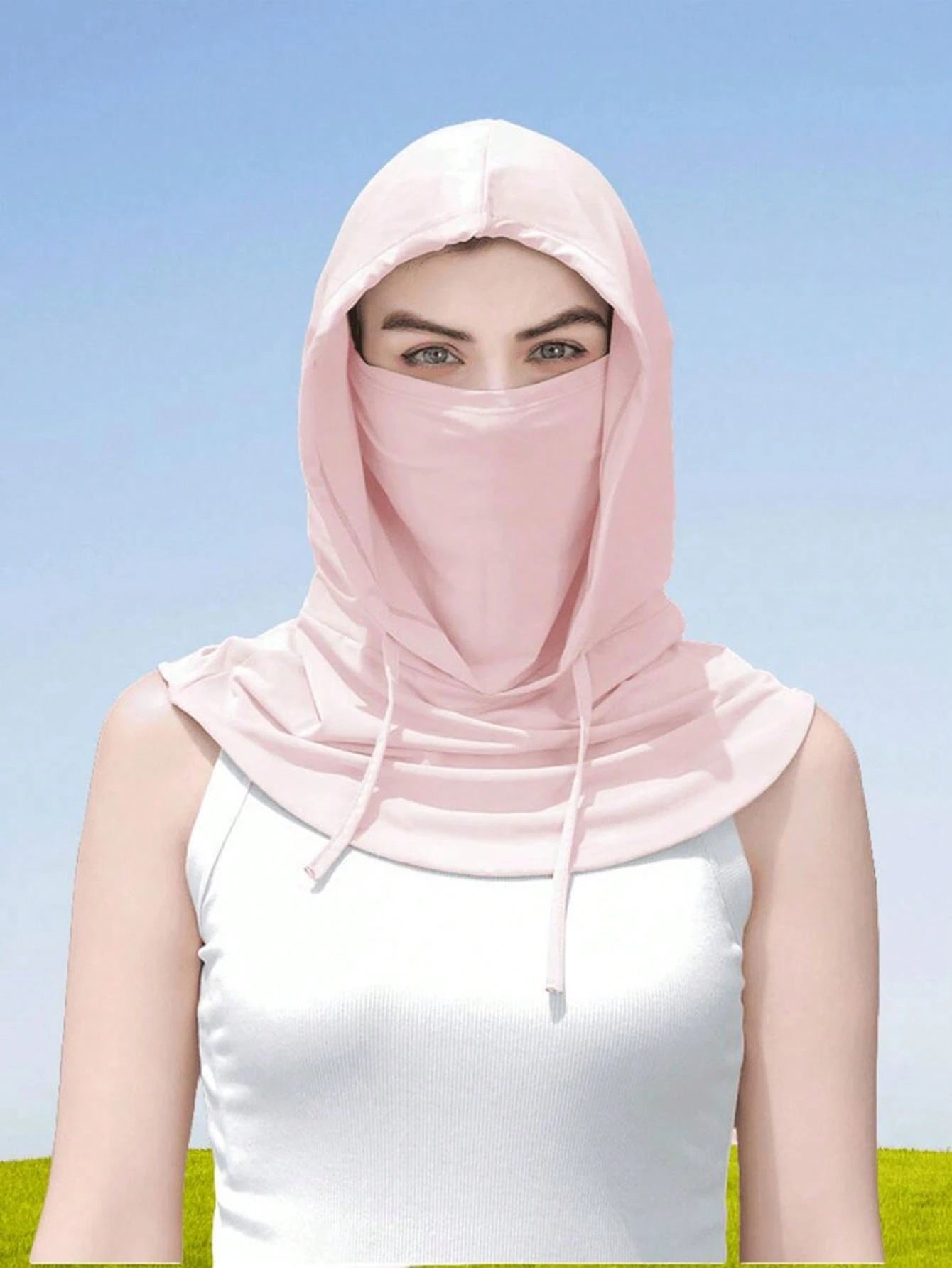 Unisex Ice Silk Balaclava, UV Protection- Full Face Coverage, Anti-UV, Suitable For Cycling- Breathable, Seamless, Adjustable Drawstring Neck Gaiter With Ear Covers, Suitable For Motorcycle, Bicycle